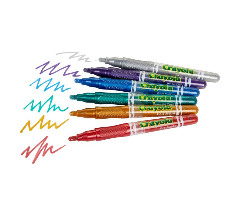 Glitter Markers, 6 Count